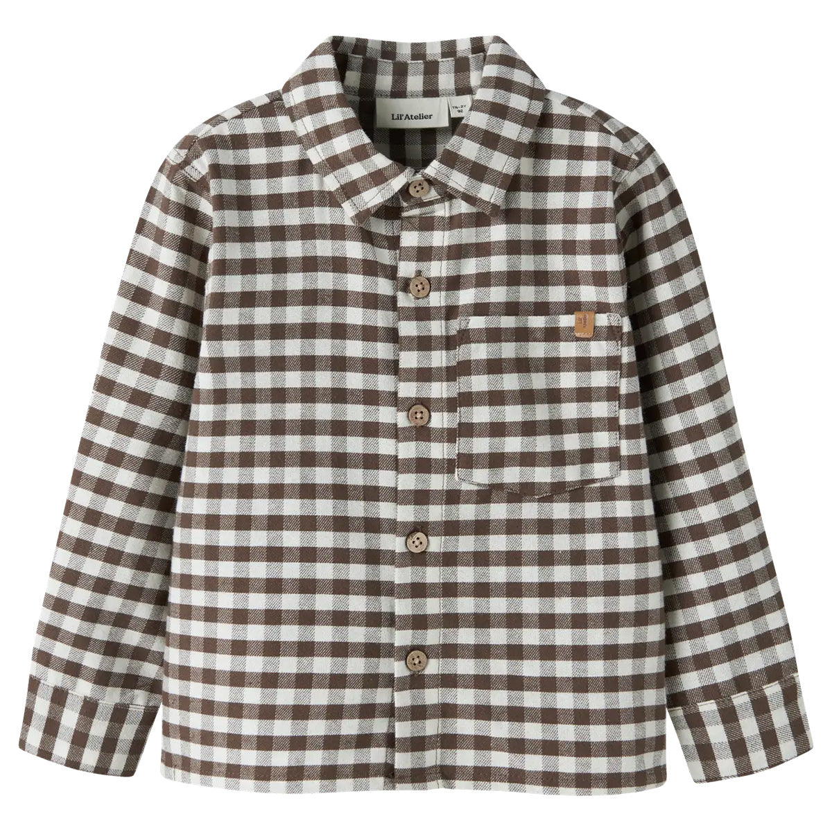 Lil'Atelier - gingham blouse Noki - teak brown