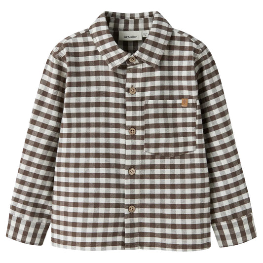 Lil'Atelier - gingham blouse Noki - teak brown