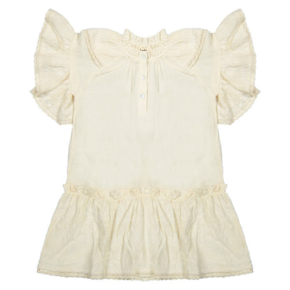 Baje Studio - woven ruffle dress Nova shell - offwhite
