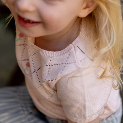 Knitted flower top Olena - peach