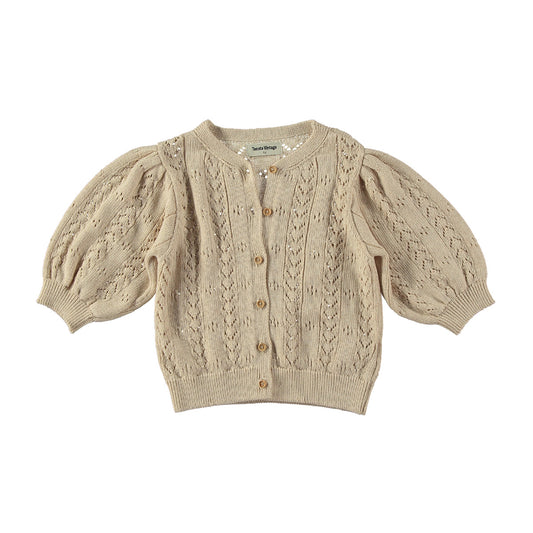 Openwork knit jacket ~ beige