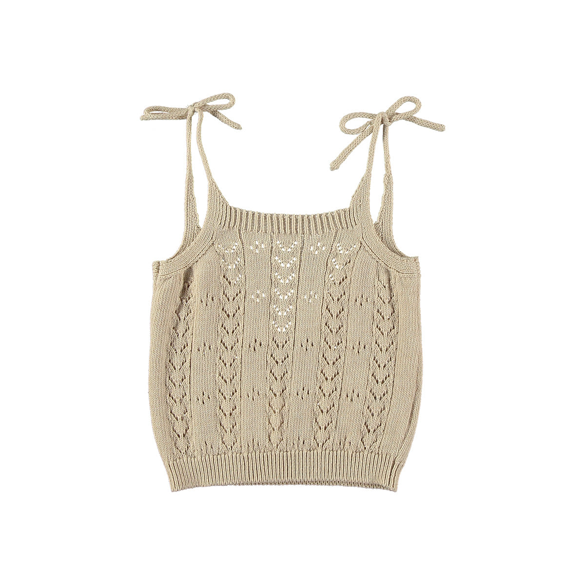 Openwork knit top - beige