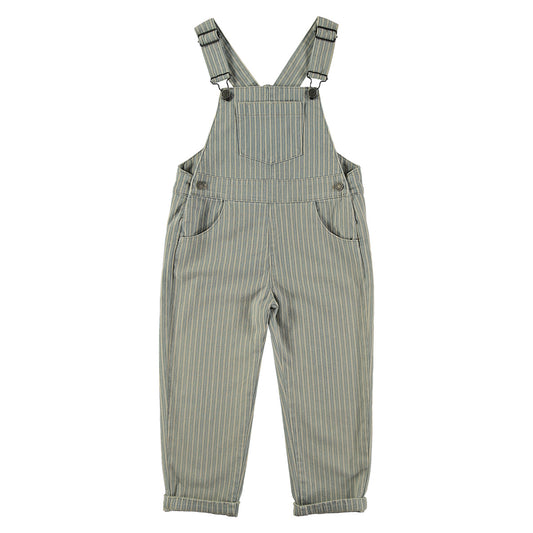 Overall striped denim