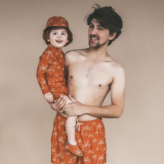 Salted Stories - bucket hat Palms - bombay brown