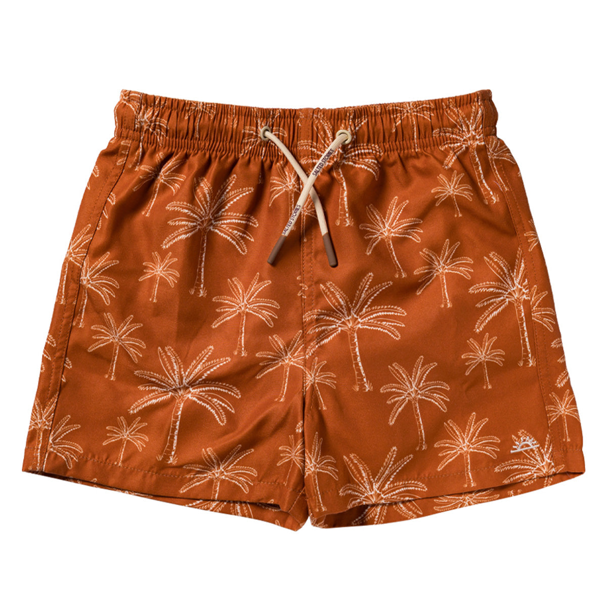 Salted Stories - swim shorts Palms - bombay brown