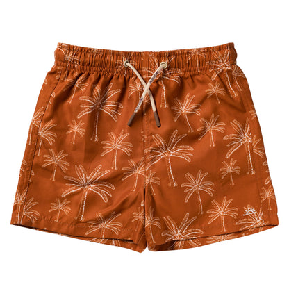 Salted Stories - swim shorts Palms - bombay brown