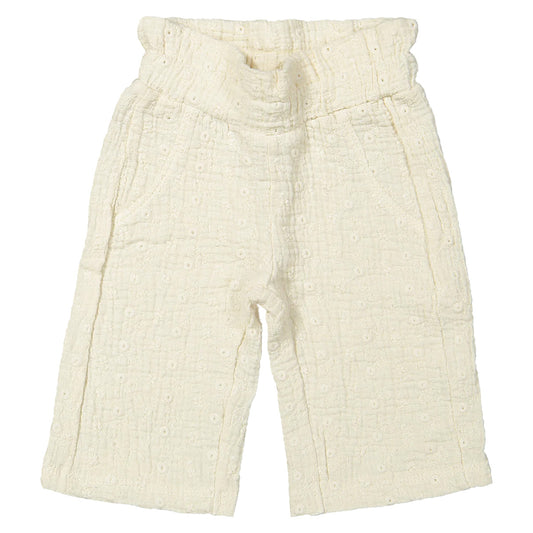 Riffle Amsterdam - pants Perry - woven white embroidery