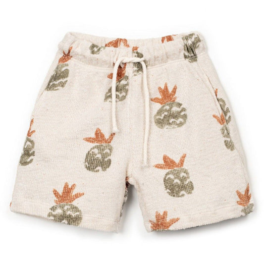 Play Up - pineapple printed embellished shorts - ecru