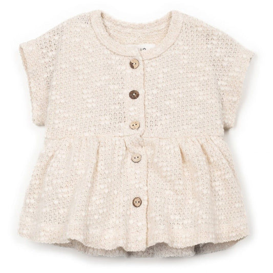 Play Up - embellished piqué tunic - bio resin ecru