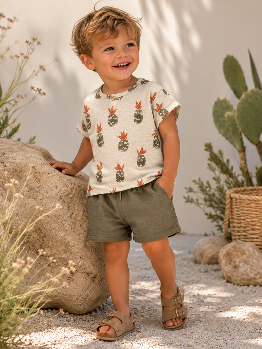 Play Up - linen shorts - green