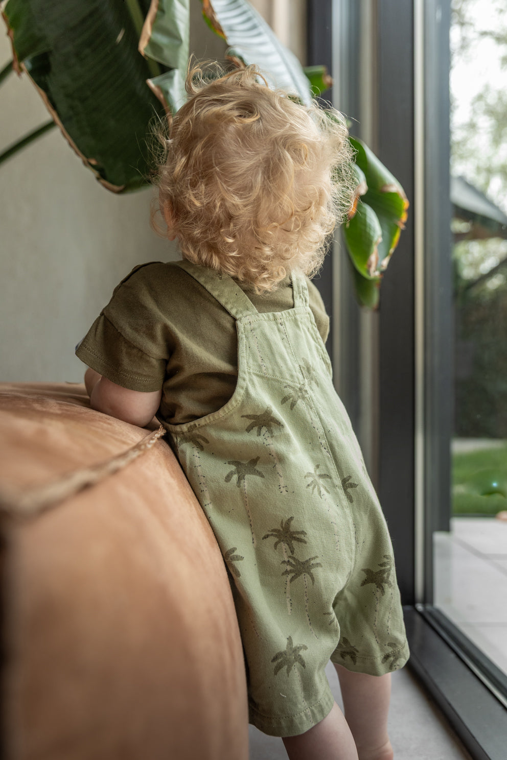 Play Up - twill jumpsuit palmtrees - khaki green