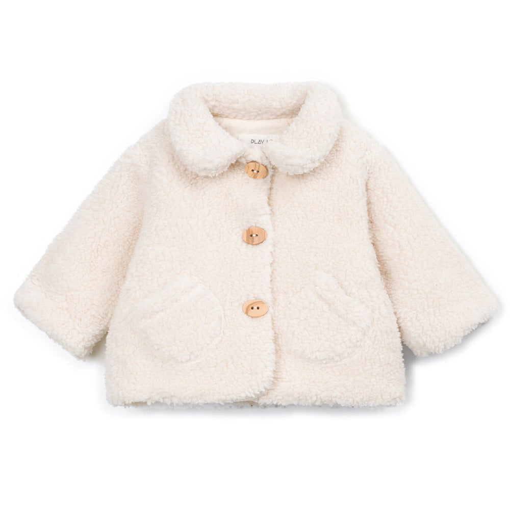 Play Up - fur coat with collar - sketches beige