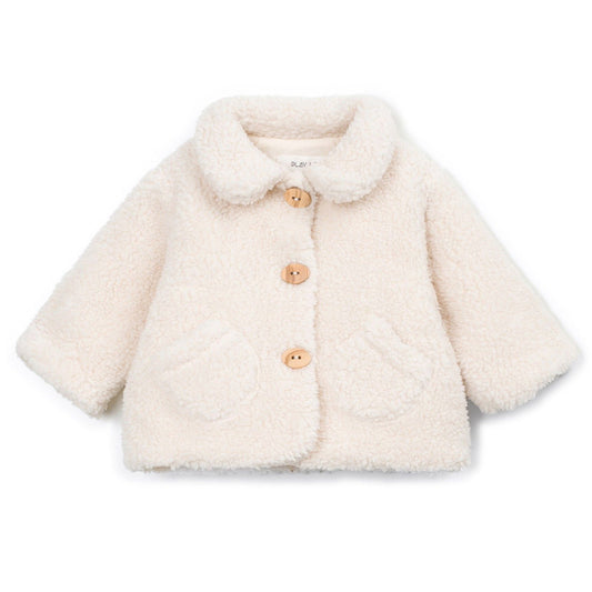 Play Up - fur coat with collar - sketches beige