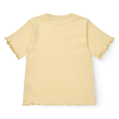 Copenhagen Colors - pointelle heart tee - pale yellow