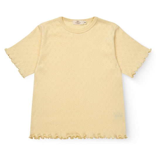 Copenhagen Colors - pointelle heart tee - pale yellow