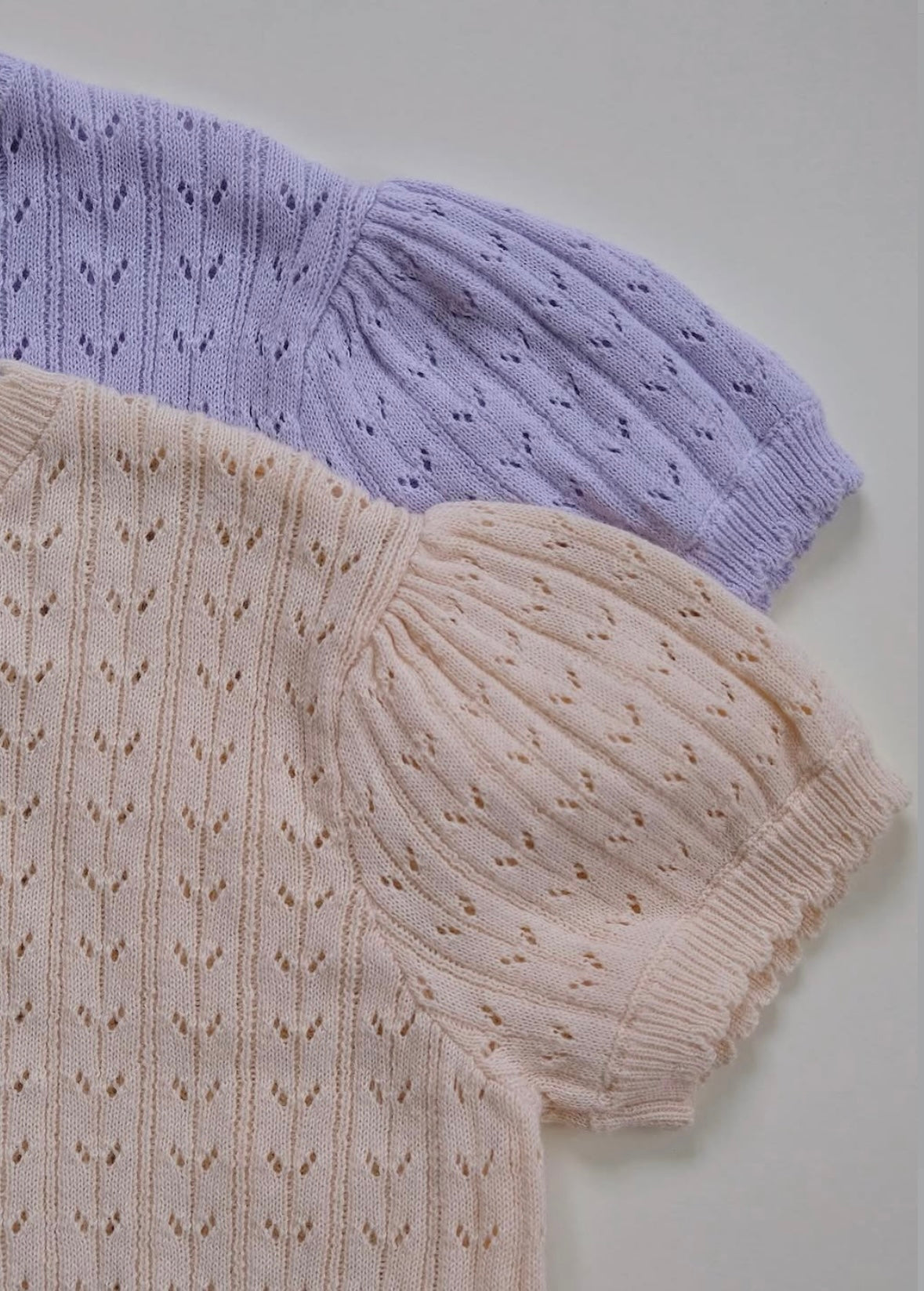 Knitted pointelle top - lavender