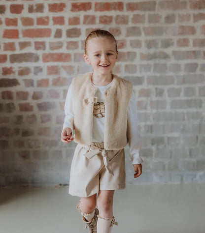 GYMP - gilet Polla bow - beige