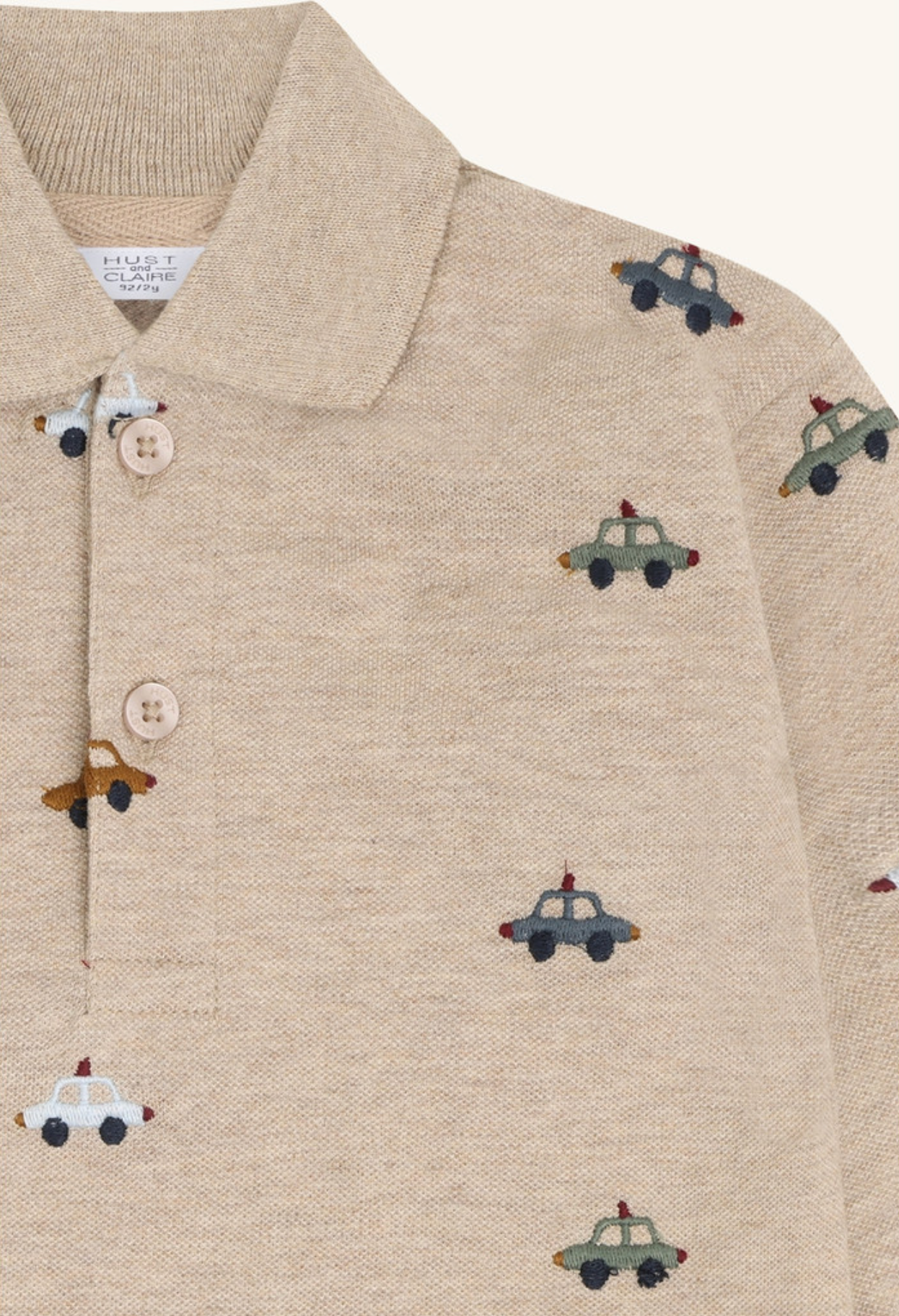 Hust & Claire - polo Stevie police cars - beige melange