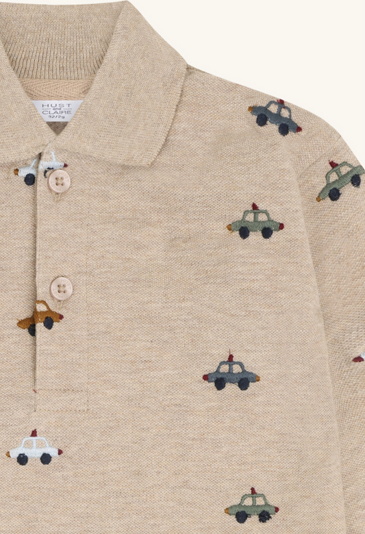 Hust & Claire - polo Stevie police cars - beige melange