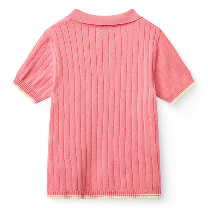 Copenhagen Colors - rib knit polo - pink
