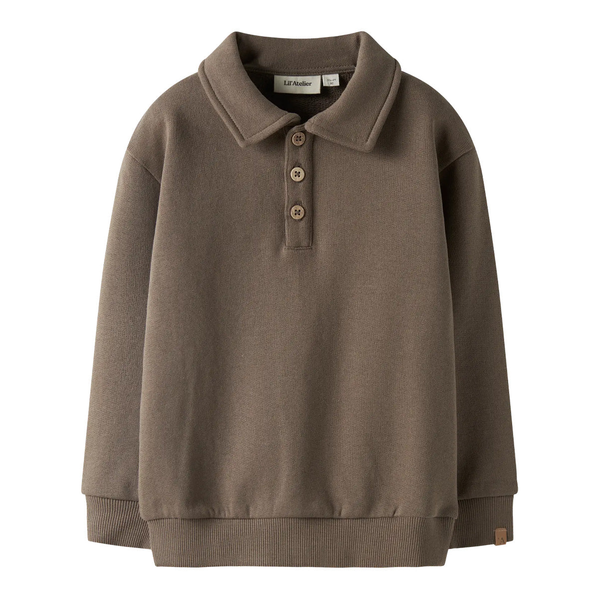 Lil'Atelier - polo sweatshirt - shitake brown