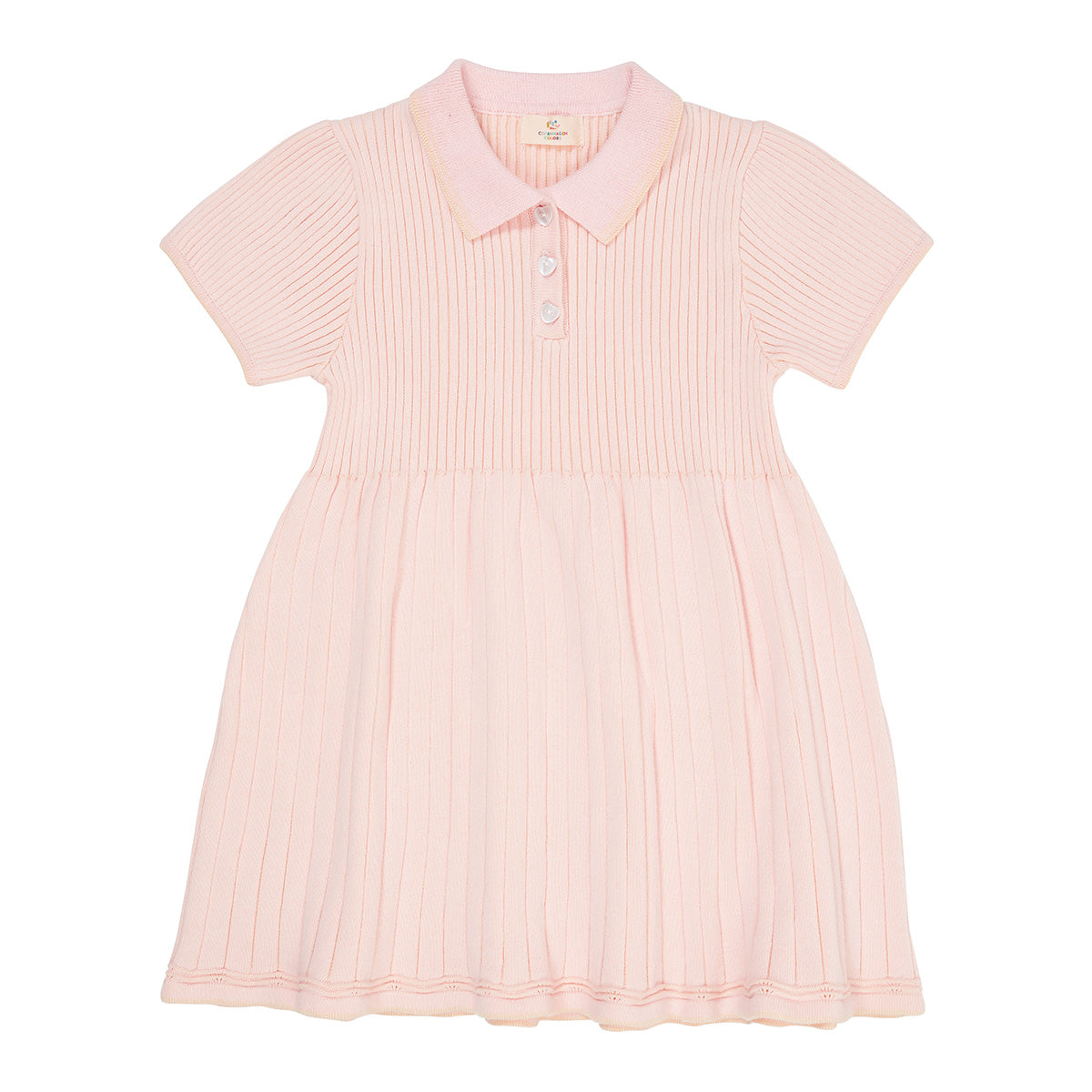 Polo knitted dress - ballerina pink