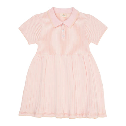 Polo knitted dress - ballerina pink