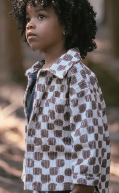 Play Up - corduroy blouse print - brown square