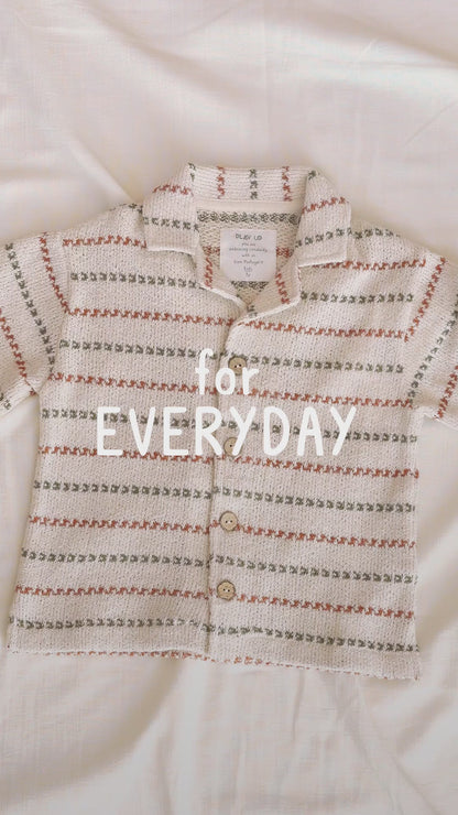 Play Up - knit shirt with stripe pattern kid