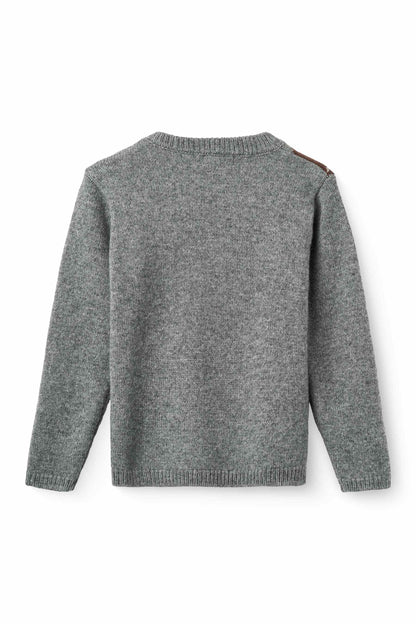Copenhagen Colors - argyle knitted pullover - grey comb