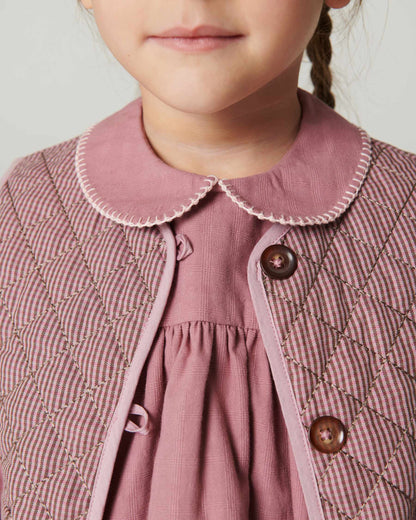 Copenhagen Colors - checkered quilted vest - winter rose