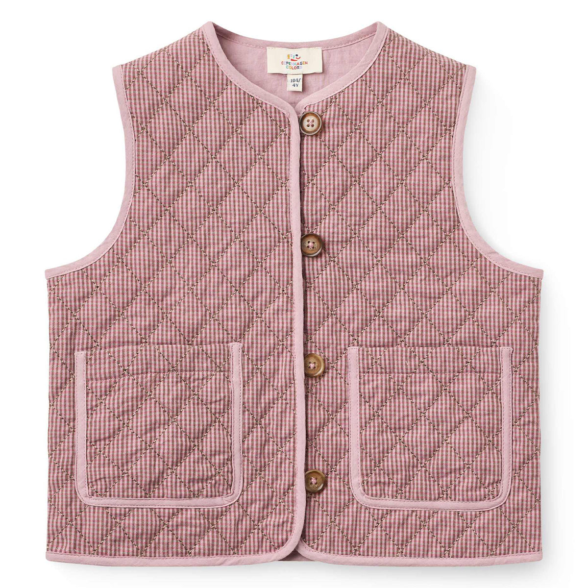 Copenhagen Colors - checkered quilted vest - winter rose