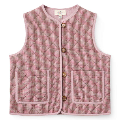 Copenhagen Colors - checkered quilted vest - winter rose