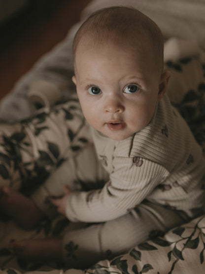 Rib jersey onesie Prune - green