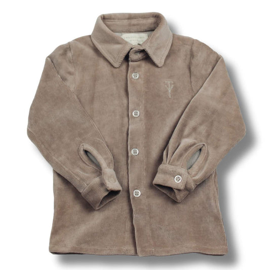 Ribbed blouse Finn - taupe