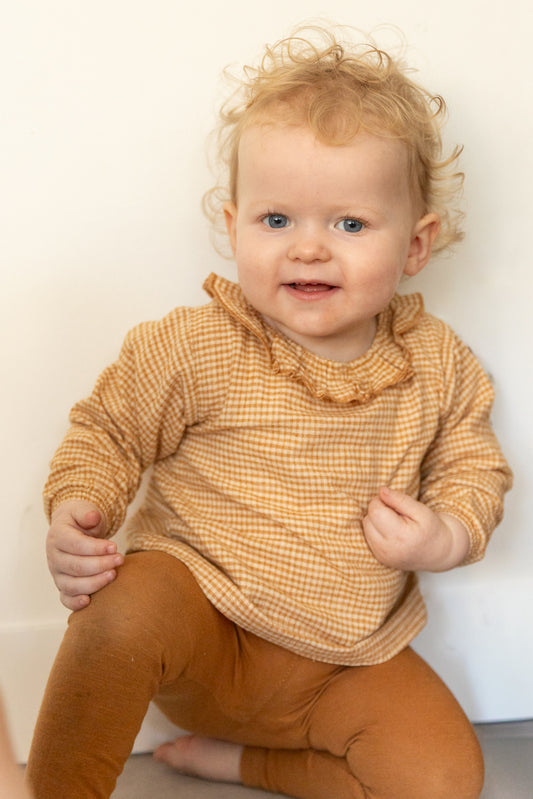 Riffle Amsterdam - blouse Cootje - camel brown square