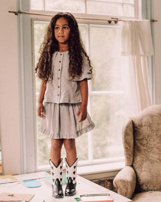 Baje Studio - woven skirt Loures - blue steel