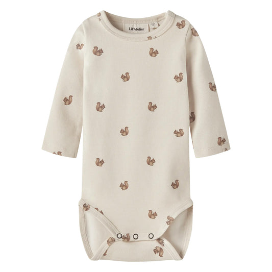 Lil'Atelier - slim fit body squirrel - turtledove