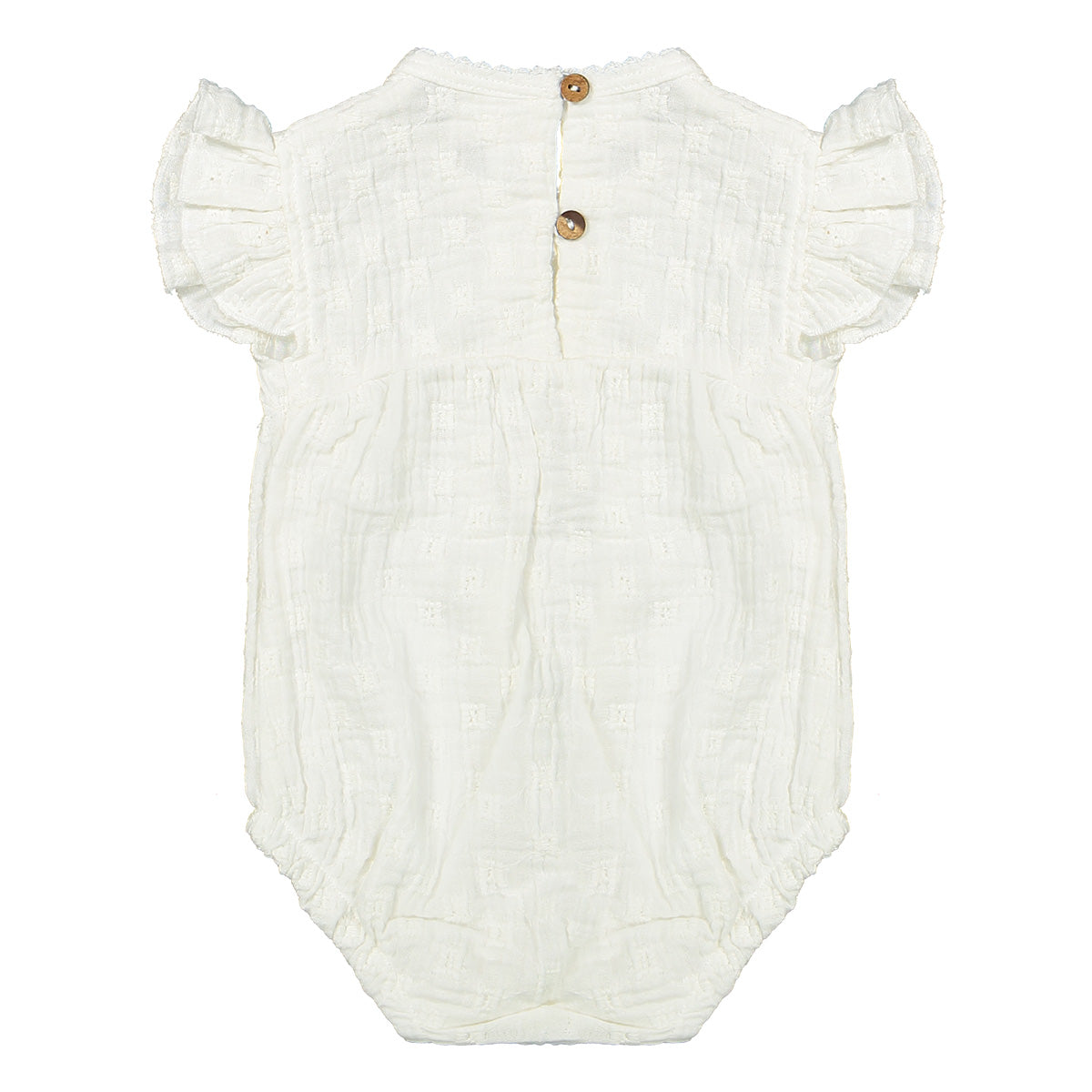 Romper Lisa ~ woven white embroidery