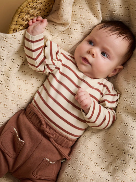 Lil'Atelier - body Mia stripe - turtledove/maple syrup