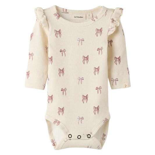Lil'Atelier - slim fit body bow - turtledove/pink