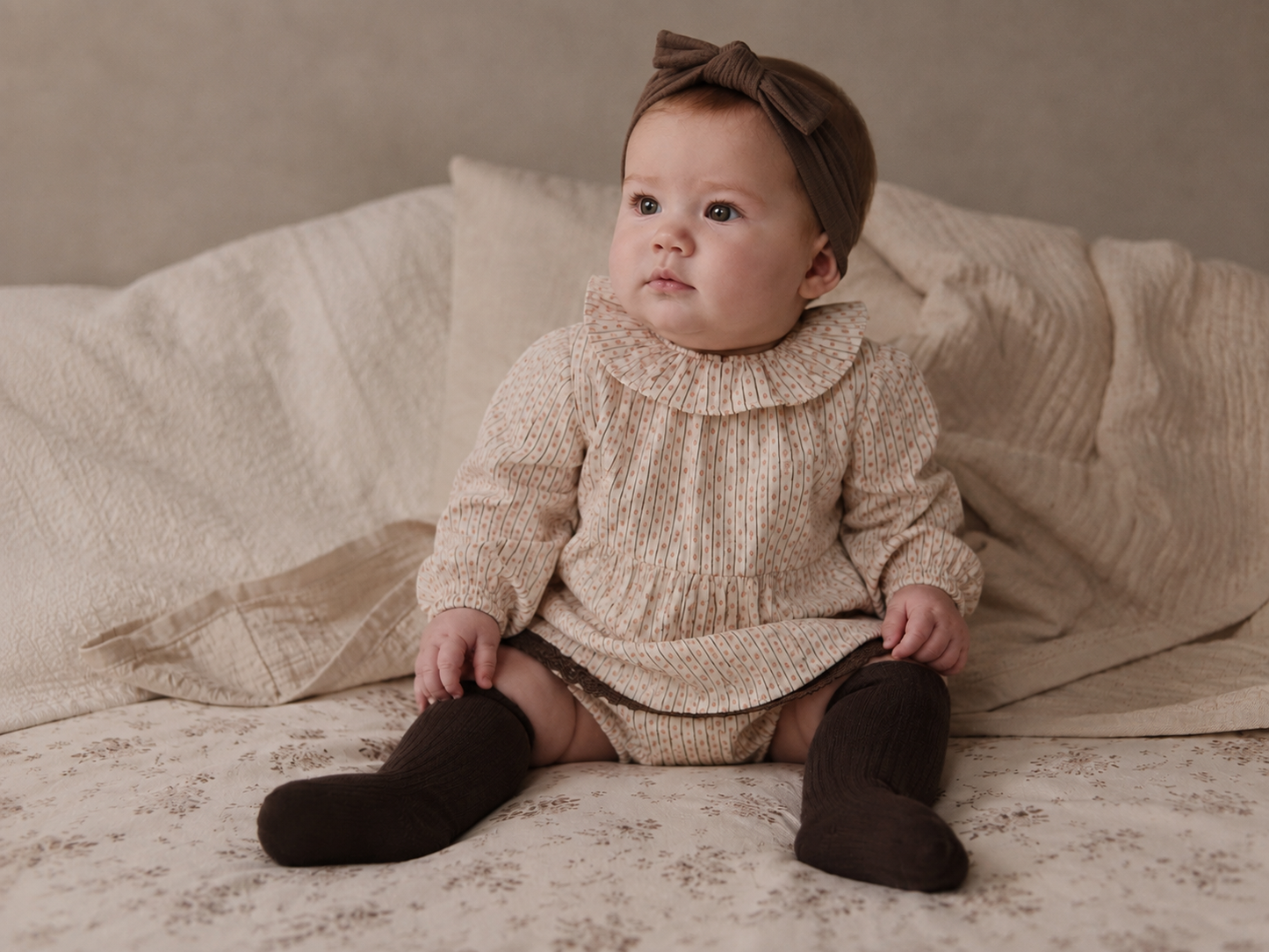 Copenhagen Colors - twill set blouse & bloomers - sand flower print