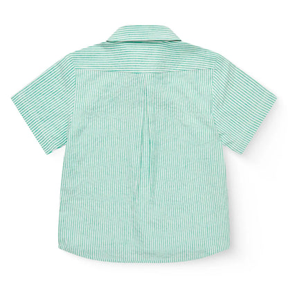 Copenhagen Colors - seersucker blouse - sharp green stripe