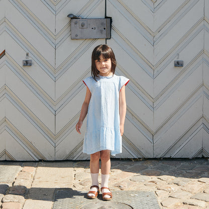 Copenhagen Colors - seersucker dress stripe - sky blue
