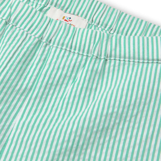 Copenhagen Colors - sporty seersucker shorts - sharp green stripe