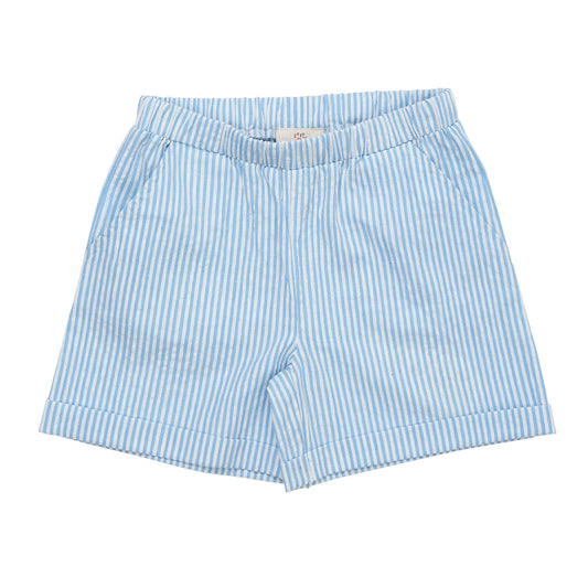 Seersucker shorts sporty stripe ~ sky blue