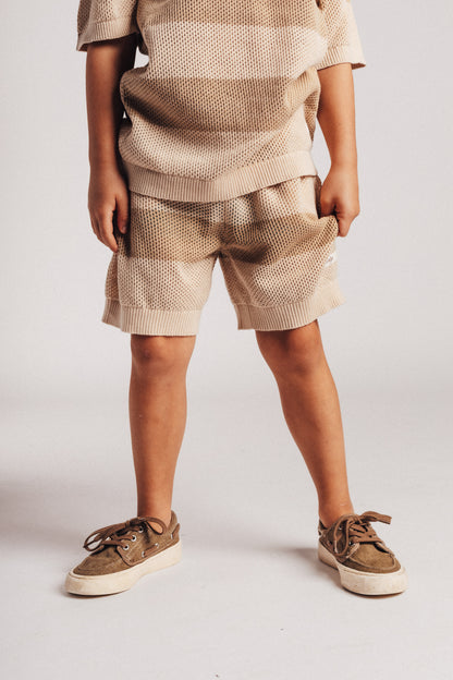 Baje Studio - knitted short Seth - taupe stripe