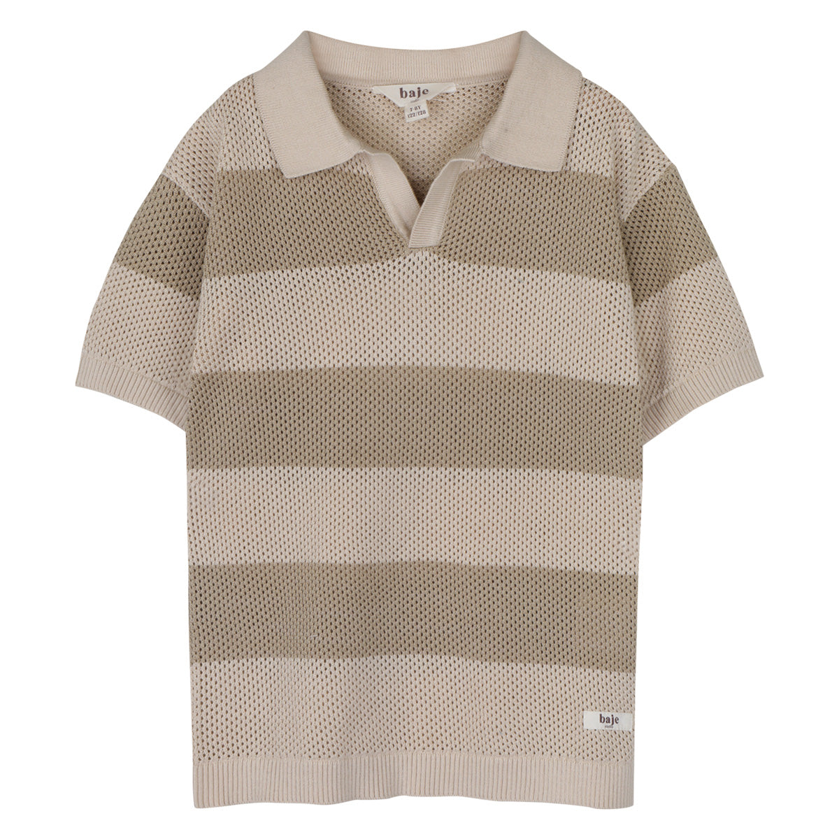 Baje Studio - knitted polo Sev - taupe stripe