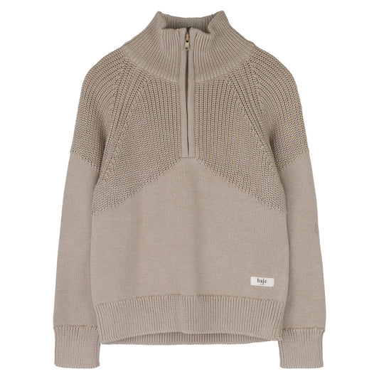Baje Studio - half zip sweater Seward - taupe light