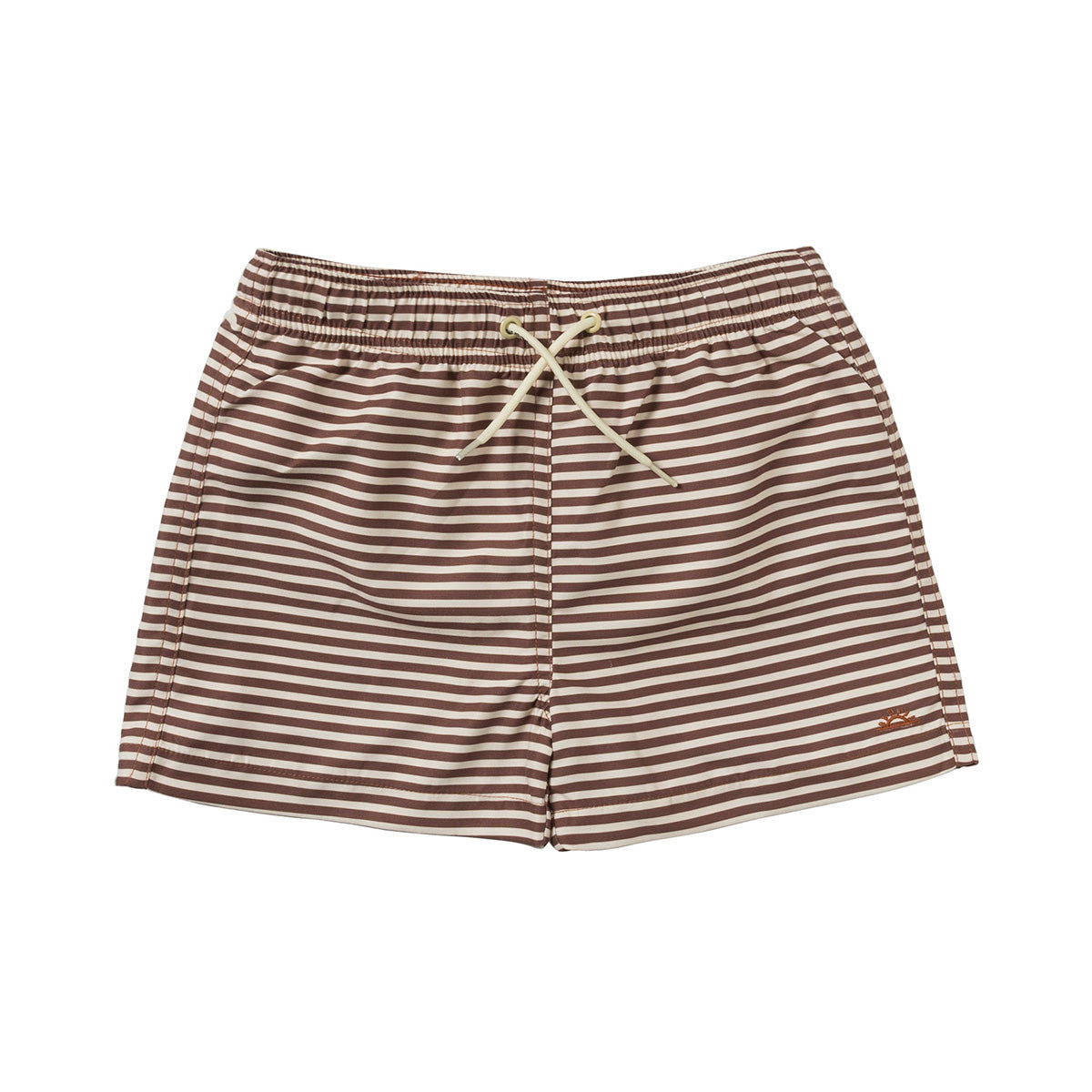Salted Stories - swim shorts Shawn - carob brown stripe